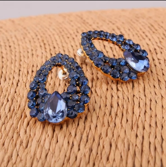 Black Blue Earrings